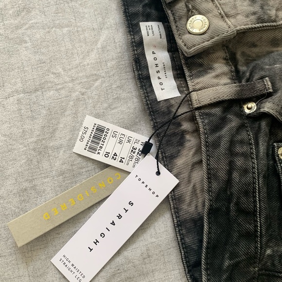 ♡ TOPSHOP High Waisted Straight Leg Pants NWT - Picture 4 of 7